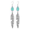 Pendientes de gota de agua de turquesa hueca de tendencia europea y americana, pendientes bohemios, fabricantes de joyas de comercio exterior transfronterizo al por mayor