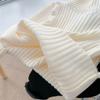 Suéter Básico de Tricô Macio Elegante de Gola Alta Cor Sólida com Botão Versátil para Meninas - Novo Inverno 2025 - Suéter de Malha Slim