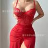 Cruzamento de Fronteiras Nova Renda Amazon Sexy Casual Fenda Estilo Europeu e Americano Lingerie Semitransparente 2025 Comércio Exterior Venda Quente