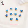 Miçanga Espaçadora Flor Trevo de Quatro Folhas Azul Queimado Cloisonné Suporte de Flor Nuvem de Volta Pulseira Colar de Miçangas Artesanal DIY Acessórios de Esmalte
