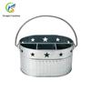 Cesta Porta-Talheres de Ferro com Estrela Recortada Personalizada para Casamento, Balde de Armazenamento de Ferro para Bancada de Cozinha, Cesta de Armazenamento para Diversos