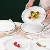 Prato Simples de Comida Ocidental Estilo Nórdico Prato para Pizza do Norte Prato para Bife Prato para Espaguete Prato para Sobremesa Louça de Restaurante Ocidental