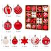 Bola de plástico em formato de bola pintada para presente de Natal, pingente decorativo de árvore de Natal, promoção internacional