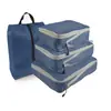 Conjunto de quatro peças de bolsa de compressão para armazenamento de viagem, bolsas organizadoras para bagagem de viagem para roupas, calças e artigos de higiene pessoal