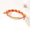Al por mayor al contado transfronterizo Pulsera de doble cordón multicolor Acero inoxidable Color de impresión y grabado Ajustable Atrás Pulsera de doble cordón