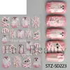 Pegatinas de arte para uñas transfronterizas: Pegatinas de uñas Halloween araña rosa telaraña fantasma rosa gel 3D relieve cara de fantasma