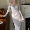 Diseño de Nicho Top Tubo de Encaje Estilo Sexy Atado en la Espalda Vestido Adelgazante sin Espalda