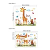 Pegatinas Decorativas de Papel Tapiz de Jirafa Conejo Oso de Dibujos Animados Transfronterizas para Dormitorio Sala de Estar Habitación Infantil Autoadhesivas PVC