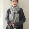 Bufanda 100% cachemira pura, simple y elegante, proporciona calidez y protección contra el frío, de longitud media, suave y amigable con la piel, bufanda grande tejida