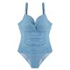 Traje de Baño para Mujer 2025 Nuevo Estilo Coreano con Varilla Push-Up Sexy Espalda Descubierta de Una Pieza Conservador Cubre Vientre Adelgazante Ins Traje de Baño para Aguas Termales