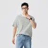 Camiseta casual de alta gama estilo americano con textura a cuadros de manga corta para hombre, nuevo estilo Primavera y Verano 2026, top holgado y cómodo para hombre