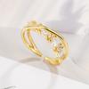 Anillo de circonita cruzada para mujer, diseño de nicho, anillo abierto compacto de alta calidad, anillo sencillo de moda que combina con todo.