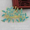 Acessórios para Joias Óleo Gotejado Jade Sintético Azul Queimado Feito à Mão DIY Cobre Conservador de Cor 42*76mm Estilo Antigo Material B3341