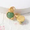Estilo Chinês Antigo Ouro de Areia Saco da Sorte Sino Grande Pingente Trevo de Quatro Folhas Pulseira Colar Joias DIY Fabricante Acessórios Atacado