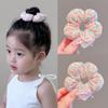 Goma para el pelo de flor para niños, Tridimensional Linda Estilo Coreano, Cuerda para moño floral fresca, Coleta Scrunchie pequeño