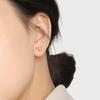 Pendientes de acero de titanio con personalidad de moda para mujer, estilo coreano, sencillos, frescos y con lazo dulce, con forma de hueso en la oreja.
