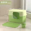 Caixa de Areia para Gatos Extra Grande Personalizada, Vaso Sanitário para Gatos Anti-Respingo, Caixa de Areia para Gatos Dois em Um Destacável Totalmente Fechada e Semi-Fechada