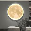 Entrada Entrada Pintura Decorativa Luz LED Lua Redonda Moderna Simples Pintura Suspensa Corredor Luz de Passagem Mural de Porcelana de Cristal de Luxo