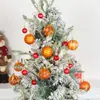 Líquen 6cm Formato de Barril Galvanizado Pintado Bola de Natal Bola de Plástico Conjunto Pingente de Decoração de Teto de Natal
