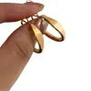 Aretes de Café Franceses Simples con Círculo Dorado, Únicos Elegantes, Gama Alta, Aretes Versátiles, Aretes de Textura Brillante de Nicho