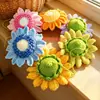 Cabeza de Girasol de una Sola Capa con Semillas, Materiales y Accesorios para Ramo de Hilo Tejido a Mano, Regalo de Graduación y Día del Maestro