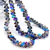 Contas triangulares de cristal, contas de vidro galvanizadas, contas triangulares de diamante coloridas, contas soltas, acessórios de joias artesanais faça você mesmo