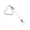 Mosquetão de Contas Simples em Formato de Coração DIY Pingente de Mochila em Formato de Coração Metal Multifuncional para Garrafa de Água ao Ar Livre Presente Corporativo