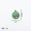 Colgante Popular Transfronterizo de Corazón Verde con Cruz y Caballito de Mar Accesorios para Joyería DIY Accesorios para Pendientes Retro
