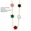 Nuevo Conjunto de Tres Piezas de Lujo de Nicho de Alta Gama, Collar, Pulsera y Pendientes de Acero de Titanio con Trébol de Cinco Hojas de Doble Cara para Mujer, Venta al por Mayor Transfronteriza