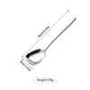 Cuchara de cabeza cuadrada y fondo plano hecha de acero inoxidable 304, elegante y atractiva, adecuada para uso doméstico, linda cuchara para helado y postres