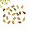 Pulseira Colar Conector Retangular Colorido Zircônia Geométrica de Nicho Acessórios de Joia DIY para Roupas Duplo Furo
