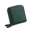 Bolsa de Joias de Couro Genuíno com Zíper Duplo para Armazenamento de Pulseiras e Colares Bolsa de Joias Portátil de Couro Bovino de Camada Única para Pulseiras