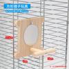 Suministros para Loros Madera de Pimienta Soporte Espejo Palo para Masticar Plataforma Pequeña Jaula para Pájaros Poste de Soporte Juguete Piel de Tigre Peonía Fénix Negro