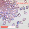 Sal marinho rosa gelo cristal transparente fundo pontudo diamante flash super fada coração torto borboleta quadrado gordo fundo transparente joias para unhas de vidro atacado