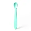 Bestseller transfronterizo Xiyin Temu cucharas largas de silicona, multicolor 5 piezas cucharas para comida de bebé, soporta dropshipping y etiquetado