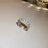Estilo Minimalista Anillo Geométrico de Circonita Ins Anillo para Dedo Índice de Gama Alta Nicho Joyería Versátil Simple de Moda para Mujeres