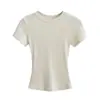 El ajuste es perfecto, Camiseta Básica de Manga Corta con Cuello Redondo de Corte Ajustado Skims Kardashian para Mujer, Top de Verano Ajustado que Cubre el Cuerpo