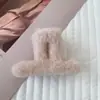 Presilha de Cabelo Geométrica Outono e Inverno, Tamanho Médio, Para Meio Preso, Pelúcia, Acessório de Cabelo Versátil, Presilha de Tubarão para a Parte de Trás da Cabeça