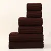 Juego de seis piezas de toalla de mano y toalla de baño transfronterizo, forro polar de coral, secado rápido, absorbente, para lavar la cara, bañarse y belleza, juego de toallas de regalo de comercio exterior