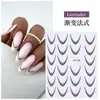 Pegatinas de Manicura Sencillas Nuevas con Degradado Francés Impermeables de Color Puro Adhesivos de Manicura Pegatinas Auxiliares para Uñas DIY Ins