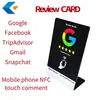 Tarjeta de Reseña de Punto NFC PVC Soporte Código QR Tabla de Reseña de Puntos de Google Tarjeta en Forma de L Táctil Tarjeta NFC de Reseña