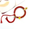 Pulsera Thangka Estilo Tíbet con Cinco Deidades de la Riqueza, Pulsera Tejida a Mano con Tara Verde y Cinco Santos, Pulsera Caja Gahu