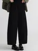 Pantalones Casuales de Pierna Ancha Acortados de Algodón Grueso Cepillado con Forma de Capullo para Mujer con Cintura Elástica, de Algodón Puro y Terciopelo Fino Transfronterizos