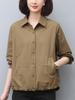 Camisa informal fina de primavera y otoño para mamá, abrigo corto para mujer, nueva primavera y verano 2023, top holgado estilo occidental para mediana edad