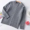 Suéter infantil de tricô trançado com zíper, blusa de tricô de lã espessa, pulôver unissex para bebê outono e inverno com gola alta, camada base