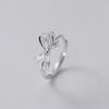 Anillo de Plata Pura 990 Nalan Fresco y Dulce Estilo Ins Diseño de Nicho Corte de Cinta de Lazo R02223