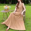 Vestido de Algodón y Seda Estampado Estilo Pintura al Óleo Retro para Mujer Verano 2026 de Gama Alta Holgado con Efecto Adelgazante y Elegante Vestido Chaleco sin Mangas