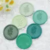 Novo Produto Selos de Cera Adesivos com Plantas Verdes, Folhas Verdes, Folhas de Oliveira, Carimbos de Selo de Cera, Adesivos para Selar Envelopes de Convite, Atacado de Fábrica