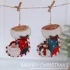 Venta Caliente Transfronteriza Accesorios de Navidad Decoraciones de Madera con Letras Reno Muñeco de Nieve Anciano Astilla de Madera Colgante de Árbol de Navidad