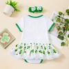 Transfronteiriço St. Patrick's New Baby Harbour Headband terno manga curta infantil princesa Harbour vestido bebê atacado